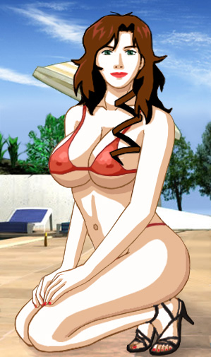 Suzanne in a very skimpy bikini