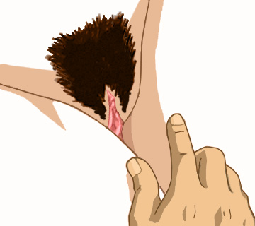 Alan exploring Suzanne's pussy