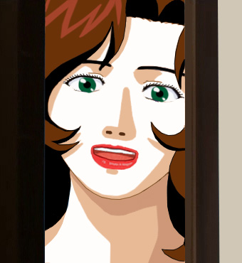 A closeup of Suzanne's face