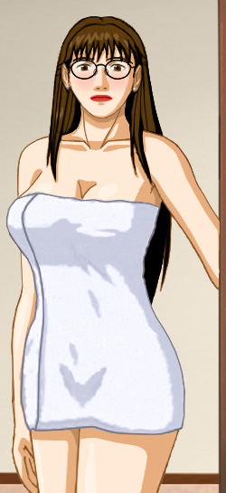 Susan wrapped in a towel