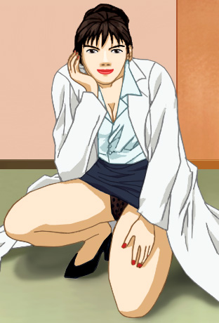 Akami flashing her panties under her short skirt