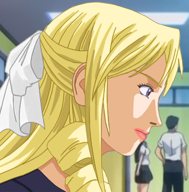 Christine's head in right profile