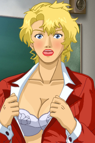 Glory blushing, looking startled and perhaps ashamed