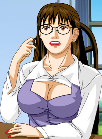 Susan dressed somewhat formally, sitting at the dinner table