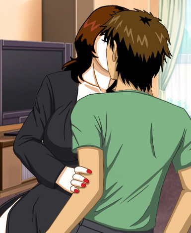 Suzanne French-kissing Alan in the house