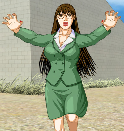 Susan as 'mama grizzly bear', confronting Alan's attackers